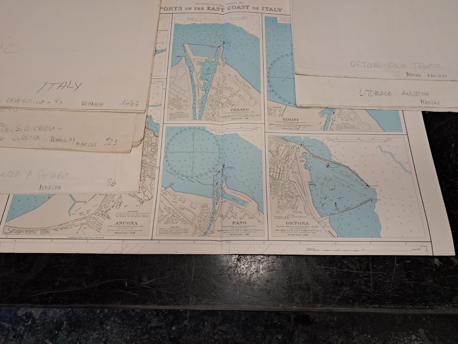 CARTE NAUTICHE MARCHE - ROMAGNA ( 6 carte )