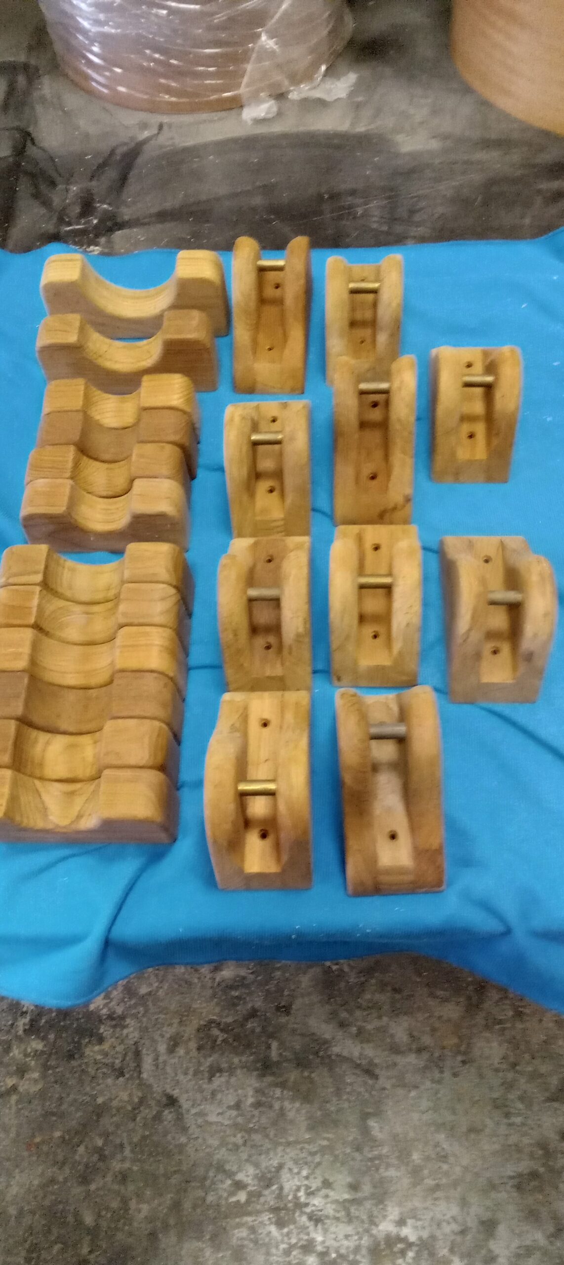 PORTA TANGONE in TEK BURMA x tubo diam. 75mm 2 pz